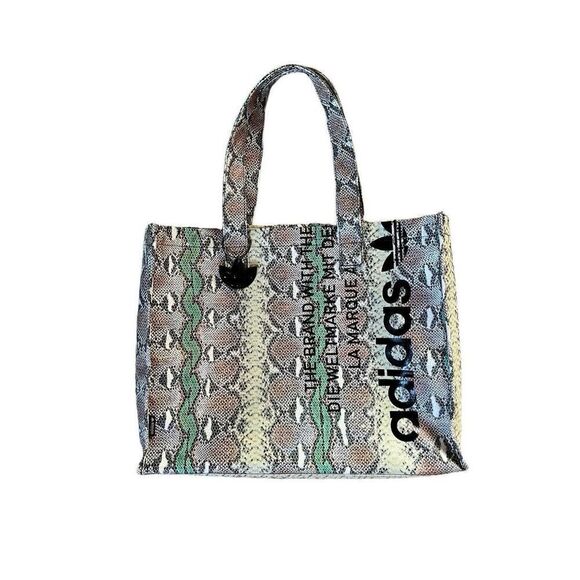 Adidas Originals mock snake print shopper bag Tote With Charm H32365 - Picture 1 of 9